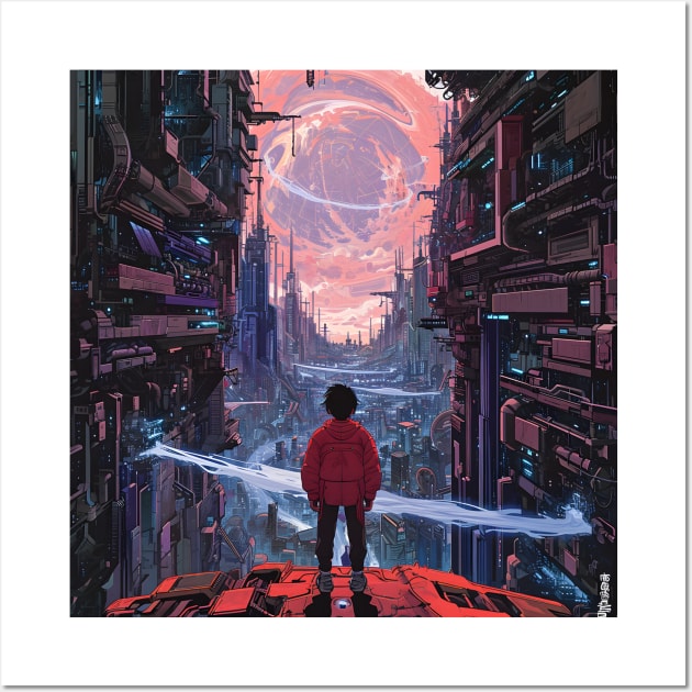 Akira Unleashed: Cyberpunk Masterpiece, Psychic Power Saga, and Fan Art Fusion Wall Art by insaneLEDP